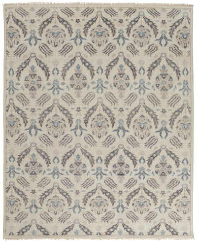 product image of Bennet Hand Knotted Beige and Blue Rug by BD Fine Flatshot Image 1 535