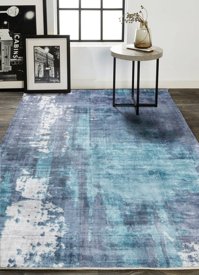 product image for Cashel Hand Woven Navy and Ocean Blue Rug by BD Fine Roomscene Image 1 57