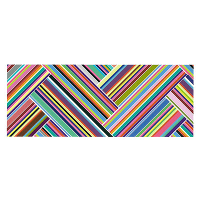 product image of Geo Retro Wall Mural in Black/Blue/Brown 594