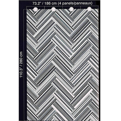 product image of Geo Chevron Wall Mural in Black/Blue/Red 525