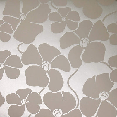 product image of Floral Metallic Wallpaper in Brown/Grey/Taupe 535