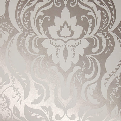 product image of Floral Damask Metallic Wallpaper in Grey 594