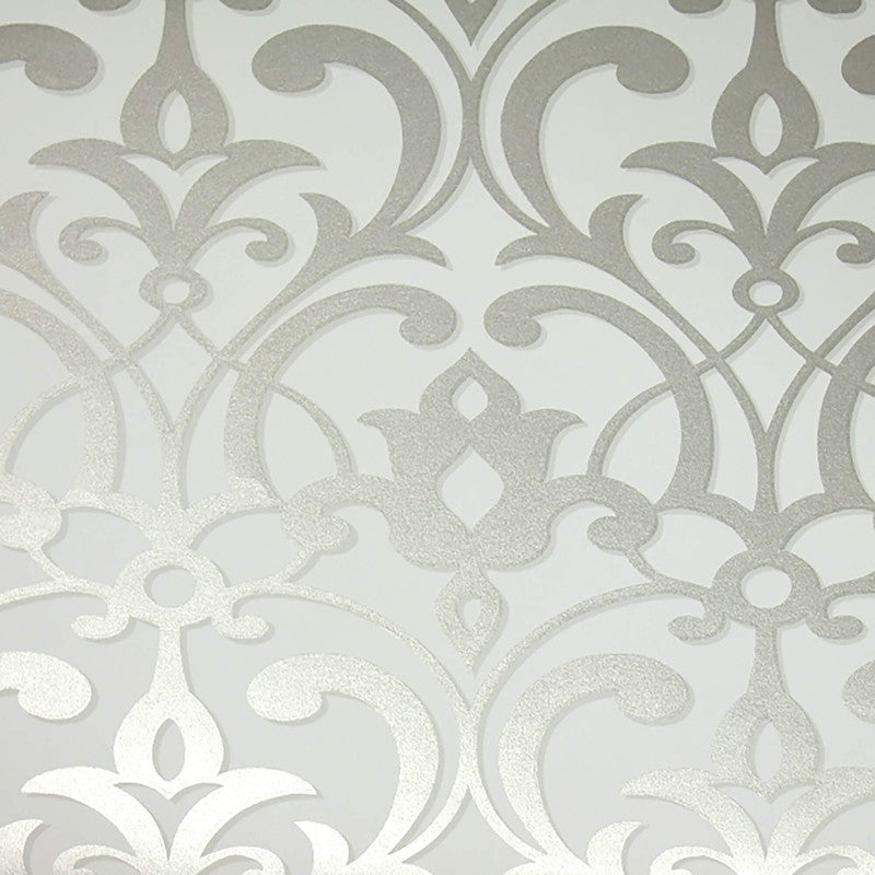 media image for Floral Damask Metallic Wallpaper in Cream/Beige/Grey 221