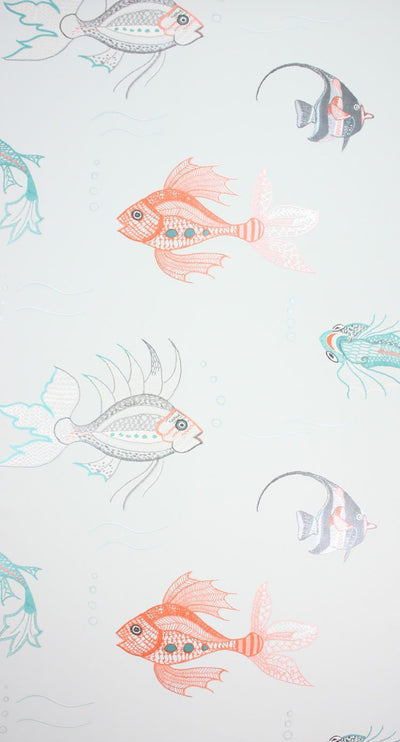 product image for Aquarium Wallpaper in silver from the Perroquet Collection by Nina Campbell 17