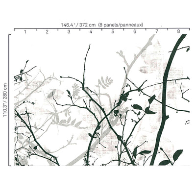 product image of Branches Sway Wall Mural in Grey/Black 545