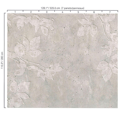 product image of Concrete Leaf Wall Mural in Grey 527