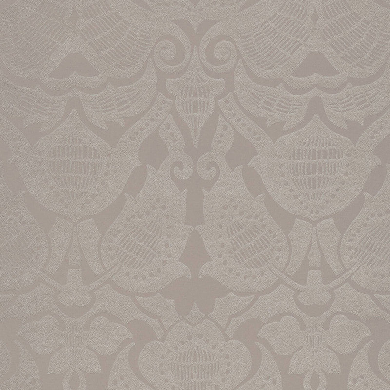 media image for Damask Large-Scale Wallpaper in Grey/Silver 263