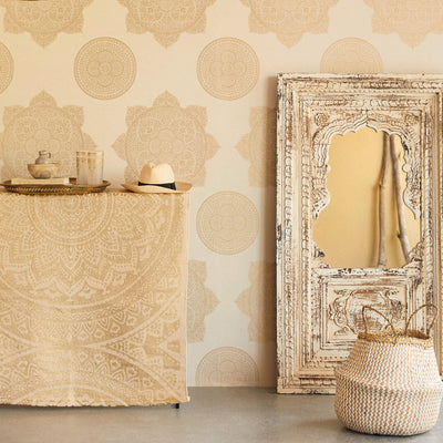 product image for Medallion Oversized Wallpaper in Copper/Indigo 9