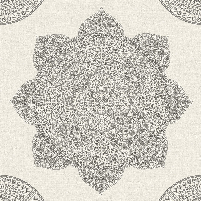 media image for Medallion Oversized Wallpaper in Cream 240