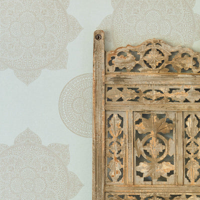 product image for Medallion Oversized Wallpaper in Seafoam Blue/Taupe 89