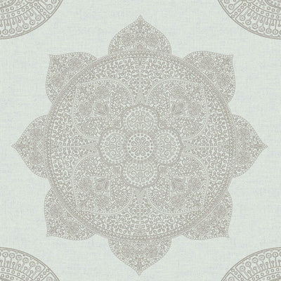 product image for Medallion Oversized Wallpaper in Seafoam Blue/Taupe 16