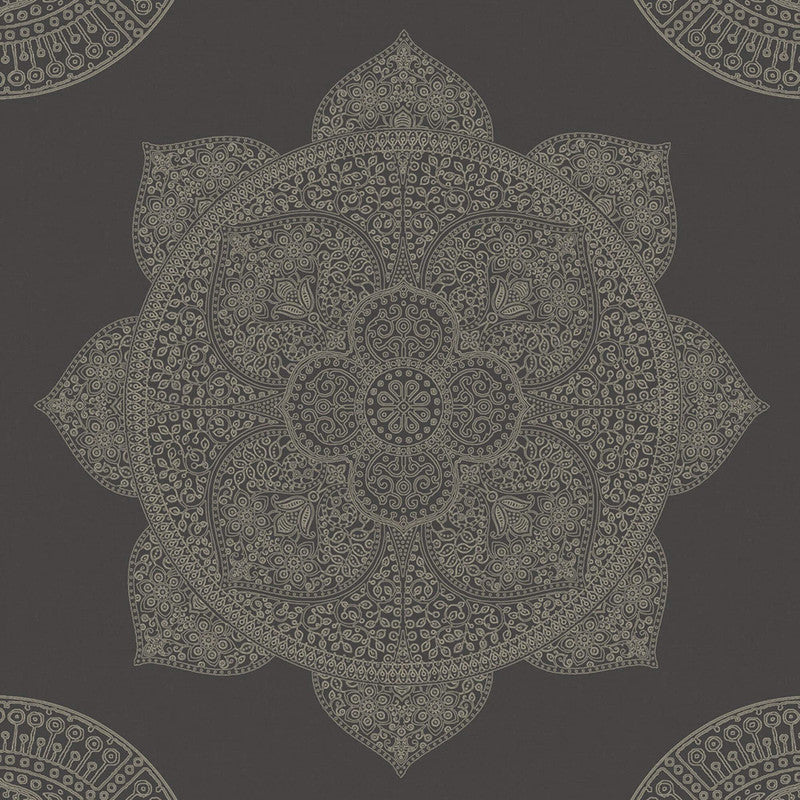 media image for Medallion Oversized Wallpaper in Gold/Black 278