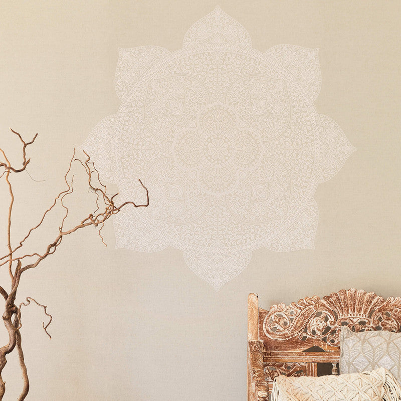 media image for Medallion Oversized Wallpaper in Grey/Cream 256