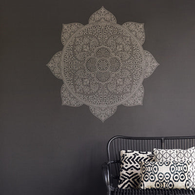 product image for Medallion Oversized Wallpaper in Black/Grey 35