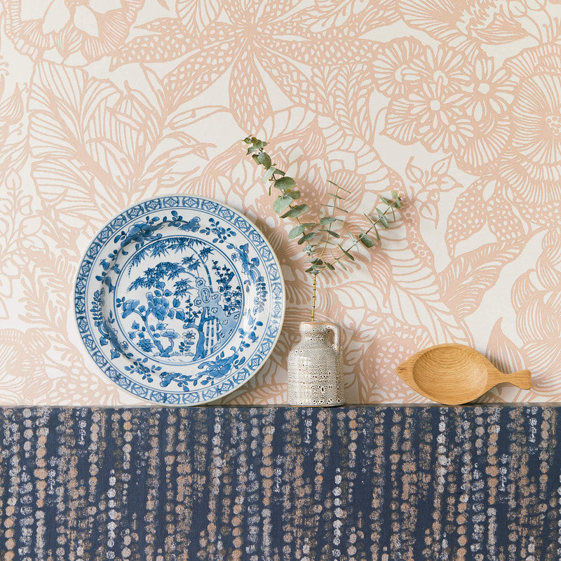 media image for Floral Opulent Wallpaper in Coral/Cream 246