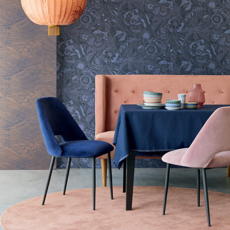 media image for Wave Modern Wallpaper in Navy 211