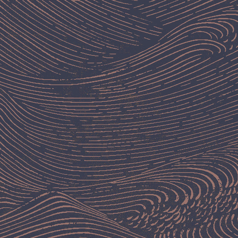 media image for Sample Wave Modern Wallpaper in Navy 235