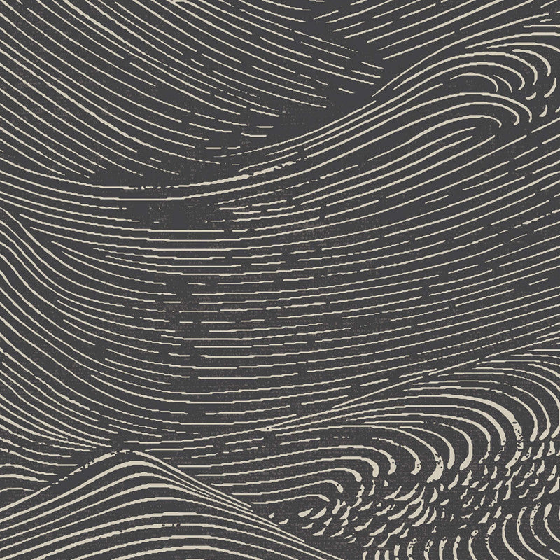 media image for Wave Modern Wallpaper in Black 289