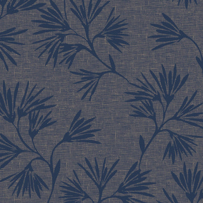 product image of Floral Asian-Inspired Wallpaper in Navy 558