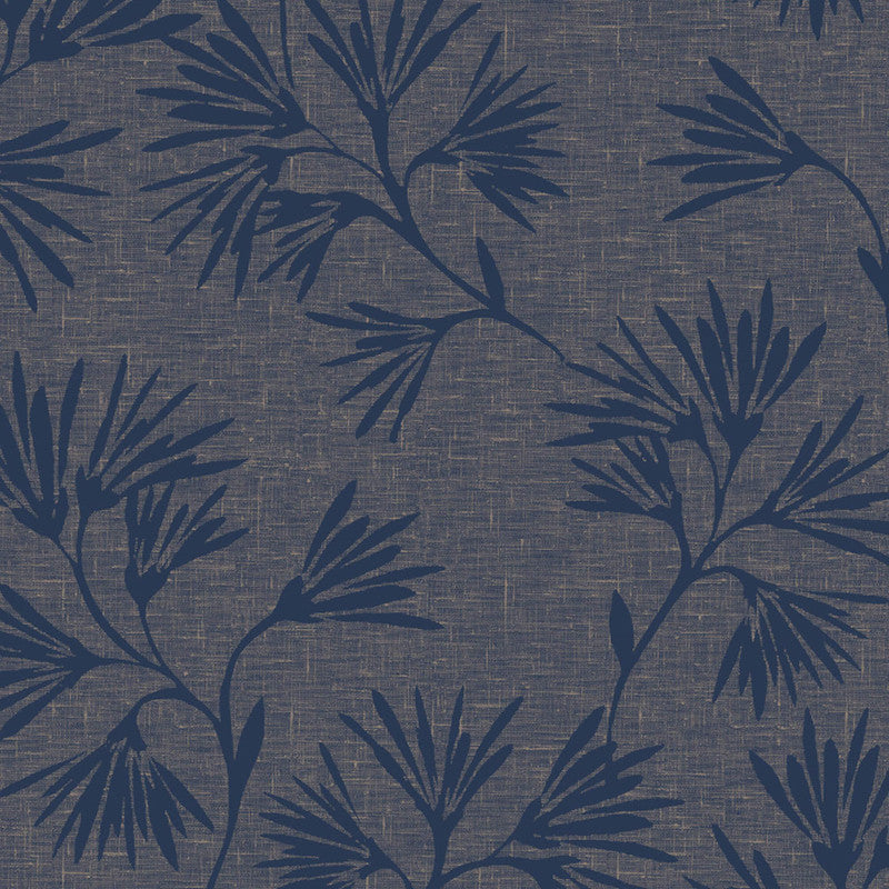 media image for Floral Asian-Inspired Wallpaper in Navy 219