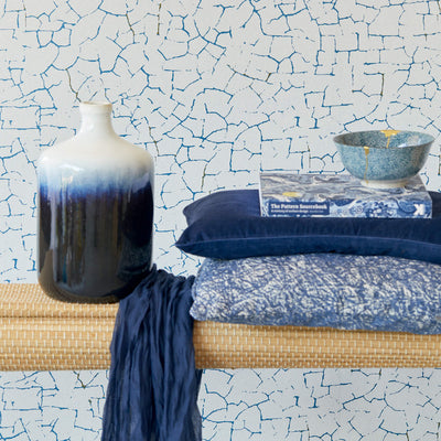 product image for Craquelure Weathered Wallpaper in Soft Blue 54