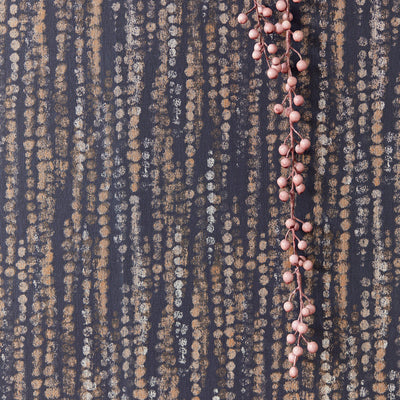 product image for Beaded Rain Wallpaper in Navy/Copper 9