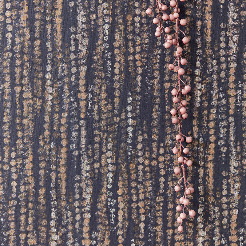 media image for Beaded Rain Wallpaper in Navy/Copper 250