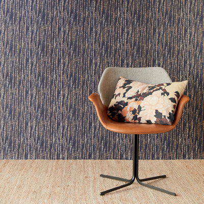 product image for Beaded Rain Wallpaper in Navy/Copper 95