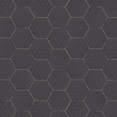 product image of Honeycomb Wallpaper in Black/Gold 536