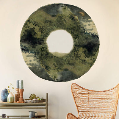 product image for Circular Wall Mural in Cream/Green 91