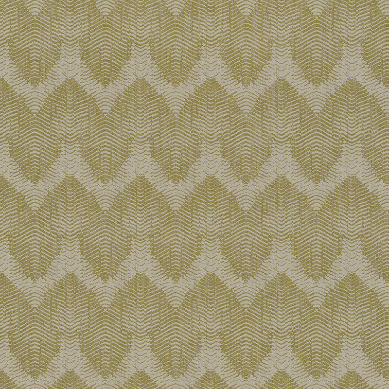 media image for Flamestitch Retro-Chic Wallpaper in Cream/Green/Gold 299