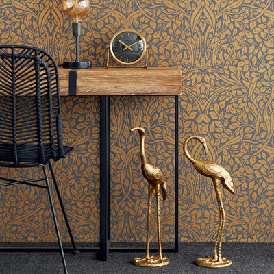 product image for Swirling Leaves Wallpaper in Gold/Copper/Brown 46