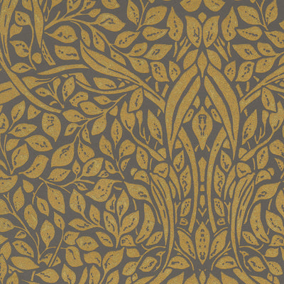 product image of Sample Swirling Leaves Wallpaper in Gold/Copper/Brown 543