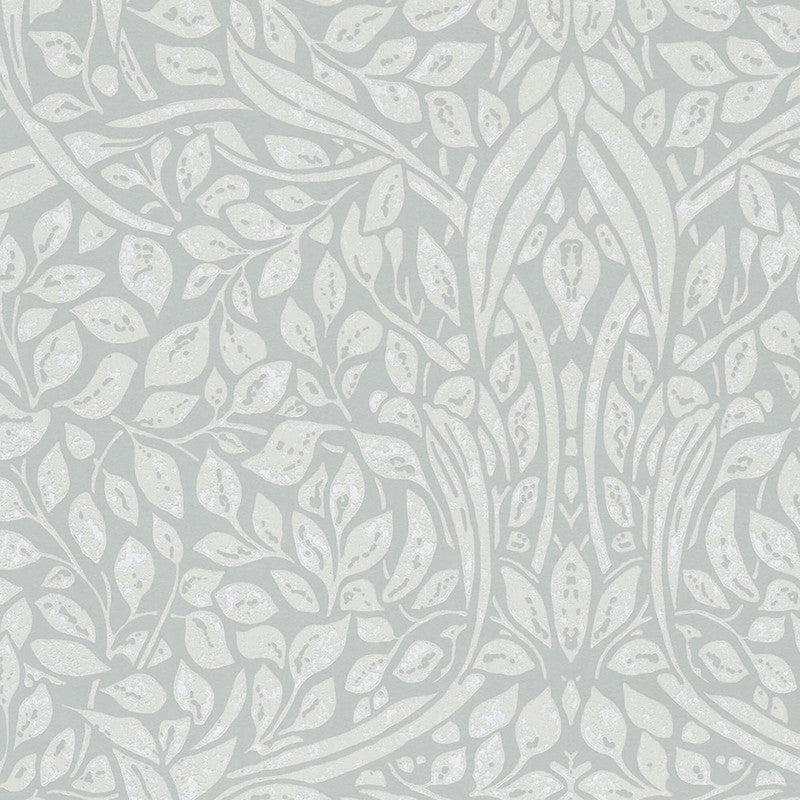 media image for Swirling Leaves Wallpaper in Spa Blue/Seafoam 212