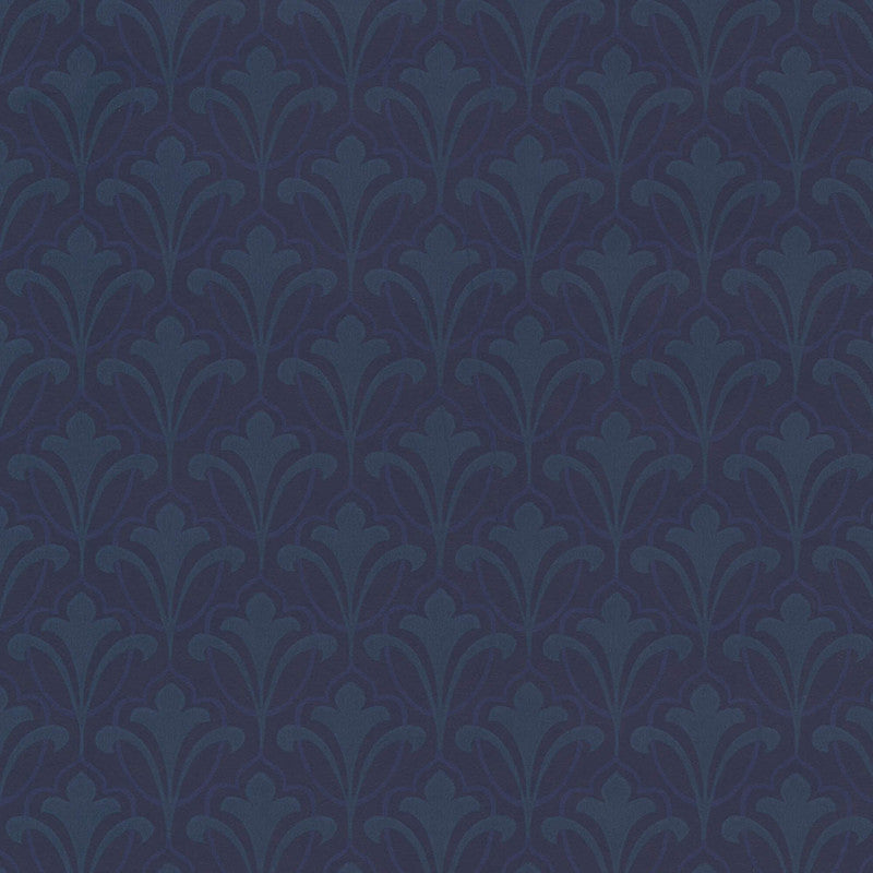 media image for Ornamental Floral Wallpaper in Navy/Teal 250