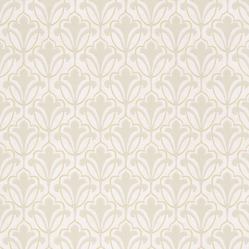 media image for Ornamental Floral Wallpaper in Cream/Beige/Gold 292