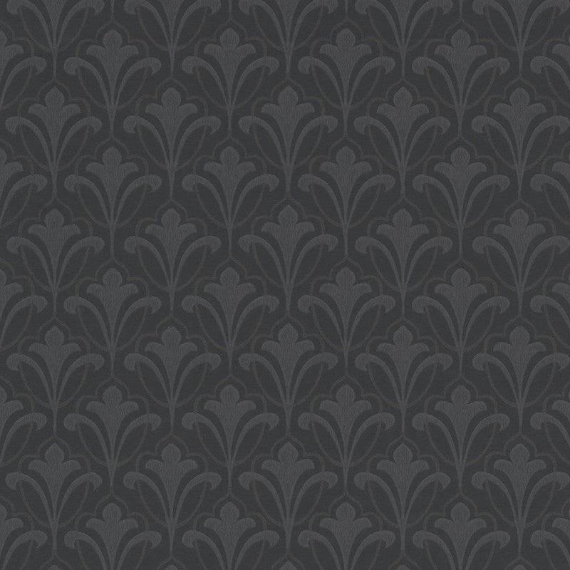 media image for Ornamental Floral Wallpaper in Black/Charcoal 282