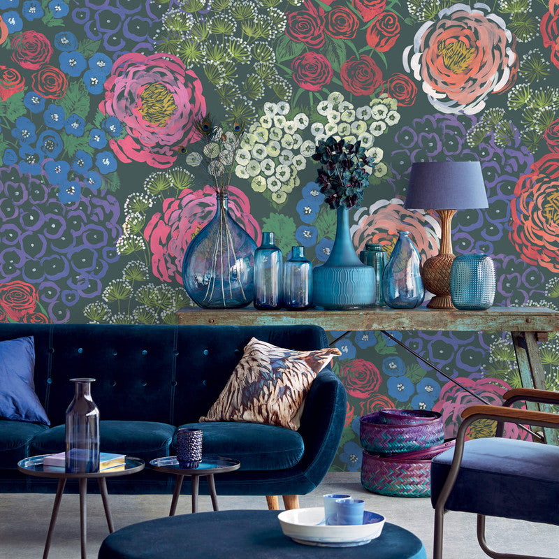 media image for Brushstrokes Floral Wall Mural in Multi 238