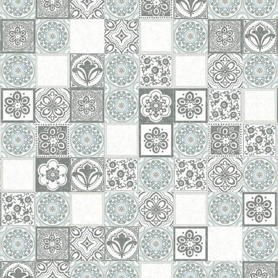 product image for Mosaic Tile Wall Mural in Grey/Ivory 30