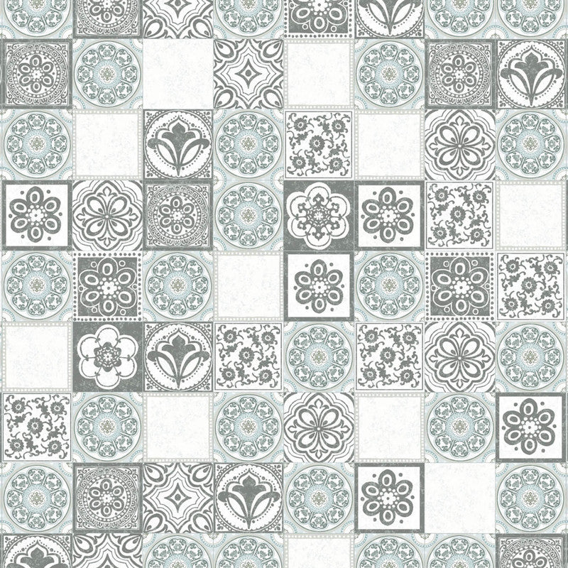 media image for Mosaic Tile Wall Mural in Grey/Ivory 231