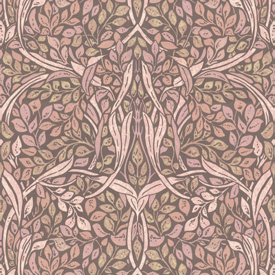 product image for Swirling Leaves Wall Mural in Blush 71