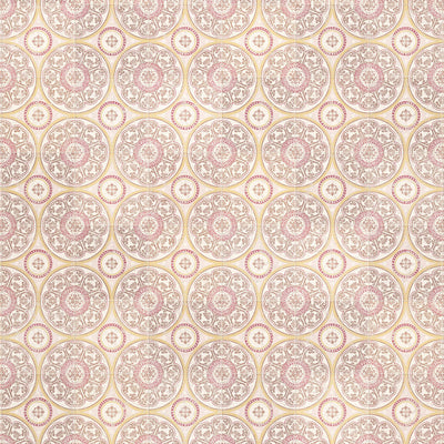 product image for Floral Medallion Tile Wall Mural in Pink/Beige 92