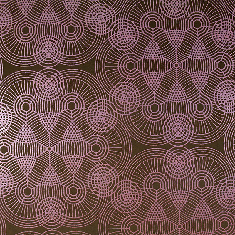 media image for Geo Abstract Spiral Wallpaper in Mulberry/Brown 272