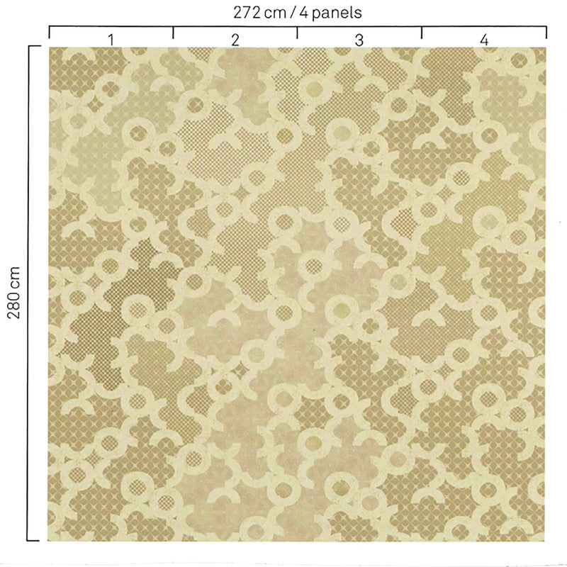 media image for Abstract Geo Wall Mural in Beige/Taupe 260