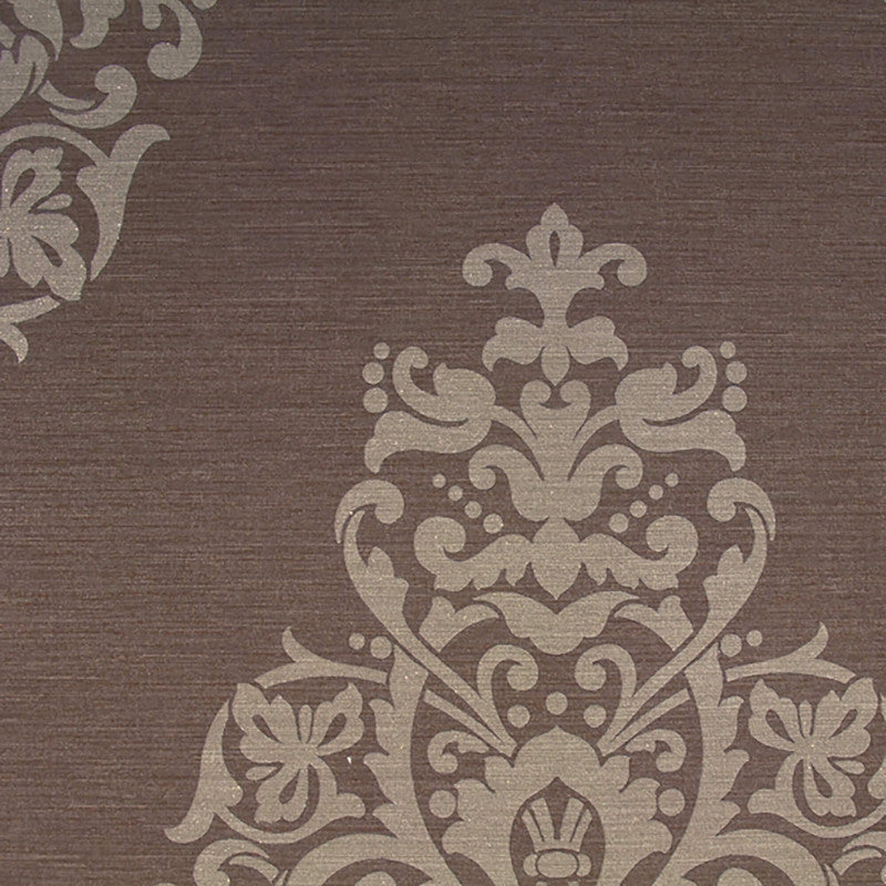 media image for Damask Large-Scale Wallpaper in Chocolate 249