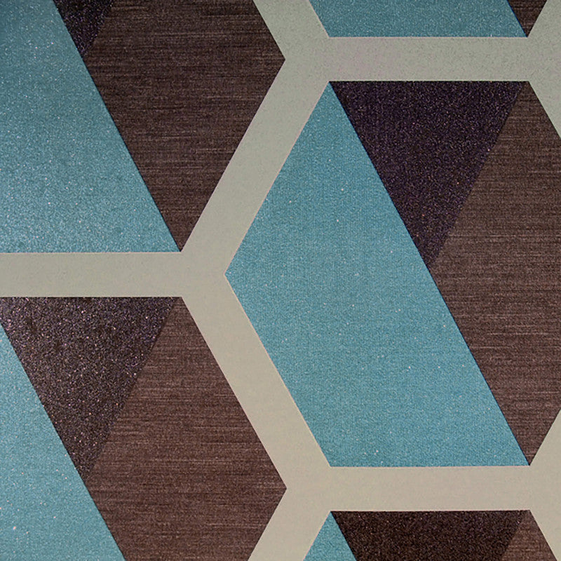 media image for Geo Hexagon Wallpaper in Taupe/Chocolate 273