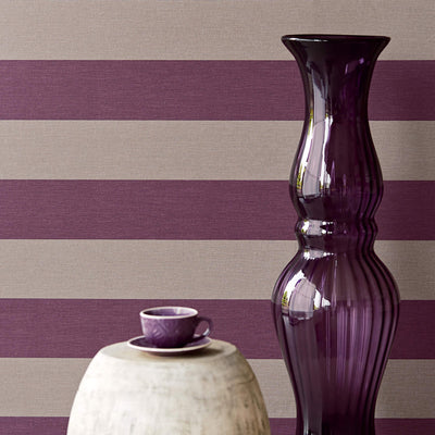 product image for Stripe Large-Scale Classic Wallpaper in Eggplant/Plum 97