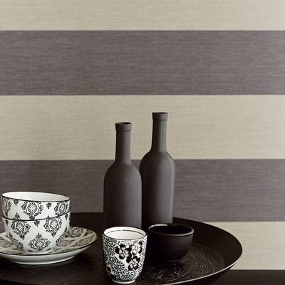 product image for Stripe Large-Scale Classic Wallpaper in Black/Taupe 16