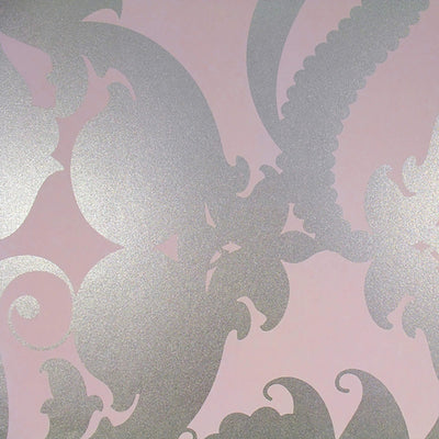 product image for Floral Medallion Wallpaper in Pink/Silver 50