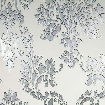 product image for Abstract Damask Exotic Wallpaper in Silver/Ivory 71
